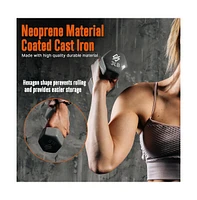 Squatz Neoprene Dumbbell Set With Stand, 30 lb Total Weight