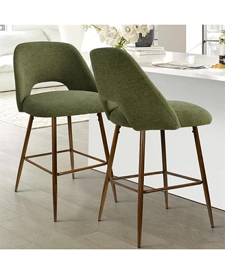 Maison Boucle 26 Inches Counter Height Bar Stools Set Of 2,Barstools with Metal Legs-Maison Boucle