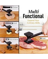 Metal Meat Tenderizer Hammer - Dual-Sided Meat Mallet Tenderizer With Comfort-Grip Handle