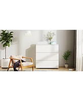 Homsee 3-Drawer White Bedside Table Storage Dresser Cabinet