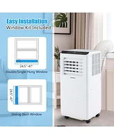 Costway 8000 Btu Portable Air Conditioner 3 -in-1 Air Cooler Dehumidifier Fan 24H Timer 5000 Btu(8000BTU Ashrae)