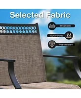 Costway Patio Swivel Dining Chairs Set of with Quick-Drying Fabric and Metal Frame