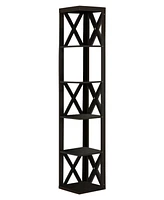 Kings Brand Furniture Corner Unit 5 Tier Bookshelf/Bookcase Display Stand, Espresso