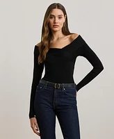 Lauren Ralph Women's Rib-Knit Off-the-Shoulder Sweater