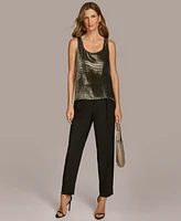 Donna Karan New York Women's Croc-Embossed Velvet Tank Top