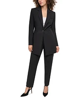 Dkny Petite One-Button Longline Blazer