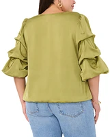 Vince Camuto Plus V-Neck Bubble-Sleeve Blouse, Created for Macy's