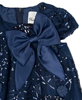 Rare Editions Baby Girl 3D Floral Sequin Social Dress