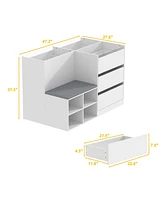 Homsee White 9-Drawers Bedroom Dresser Jewelry Armoire Makeup Island