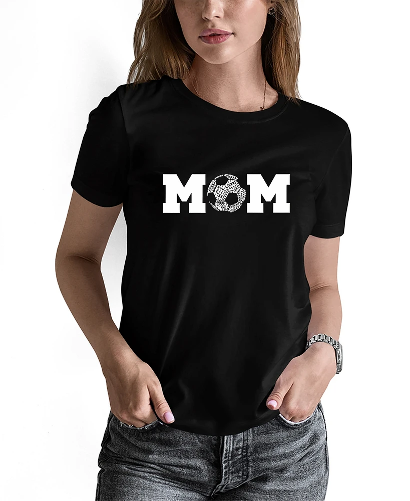 La Pop Art Women's Soccer Mom Word Crew Neck T-Shirt