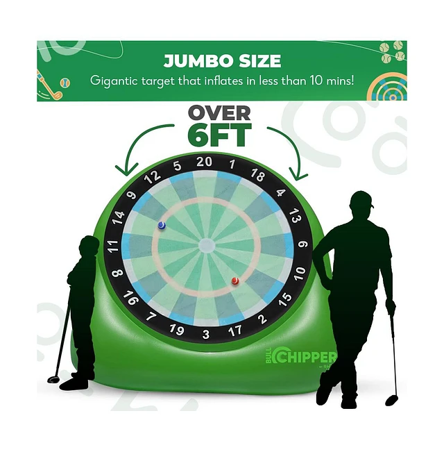 Bull Hawker™ | Giant Axe Darts (Over 6ft Tall) With 15+ Games | Axe Throwing Game For Backyard W/ Air Pump | Carnival Throwing Axe Yard Game