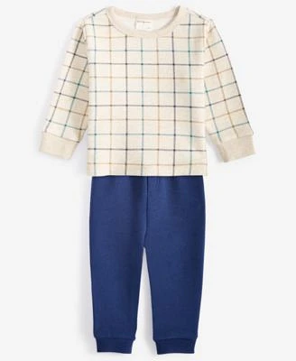 First Impressions Baby Boys Plaid Long Sleeve T Shirt Fleece Pants Exclusively At Macys