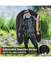 Sugift Inflatable Fishing Float with Adjustable Straps and Storage Pockets-Camouflage