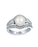 Bling Jewelry Freshwater White Pearl Ring .925 Sterling Silver