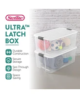 Sterilite 116 Quart Ultra Latching Clear Plastic Storage Tote Container, 12 Pack