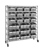 Seville Classics Extra-Wide 7-Tier Bin Rack