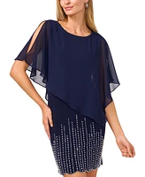 Msk Women's Cape-Overlay Cocktail Dress