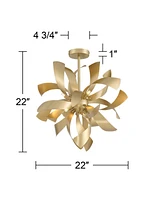 Possini Euro Design Possini Euro Verity 22" 6-Light Led Modern Gold Twisted Ceiling Light