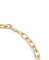 Coach Gold-Tone Signature Stitched Chain Collar Necklace