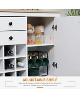 Homcom Wooden Sideboard Cabinet with 9 Bottle Wine Rack,
