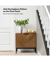 Dommen Modern Storage Cabinet with Metal Legs