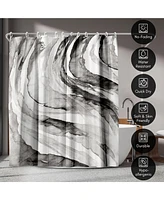 Americanflat Abstract Shower Curtain Gulf by Pi Creative Art - Red