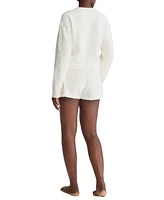 Calvin Klein Women's Cropped Plush Lounge Sweatshirt