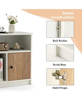 Gymax 2 Pcs Nightstands Side End Beside Table w/ Storage Shelf for Bedroom Living Room