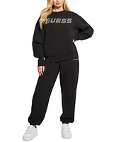 Guess Women's Cecelia Scuba Rhinestone-Logo Jogger Pants