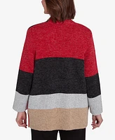 Alfred Dunner Petite Runway Ready Colorblock Cardigan Sweater