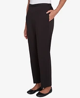 Alfred Dunner Petite Runway Ready Pull On Ponte Medium Length Pants