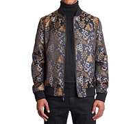 Paisley & Gray Men's Hyde Slim Fit Leaf Print Bomber Jacket