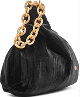 Donna Karan Lawrence Velvet Wristlet with Pave Chain Strap