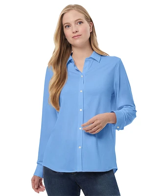 Jones New York Women's Solid-Color Button-Front Shirt