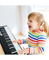 Gymax 61 Key Full Size Folding Piano Semi-Weighted Keyboard Midi Wireless Connection