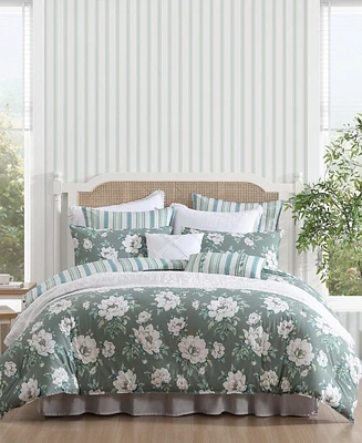 Laura Ashley Wisley Floral Reversible 7-Pc. Comforter Set, King