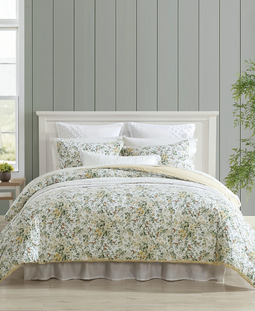 Laura Ashley Country Meadow Reversible 3-Pc. Comforter Set, King