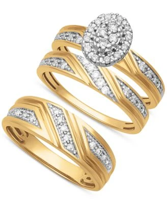 Diamond His Hers Wedding Set Collection In 14k Gold