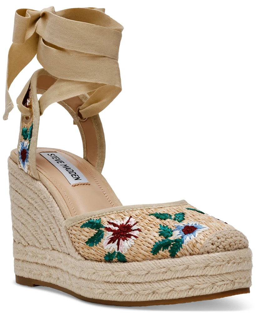 Steve Madden Women's Vero Platform Raffia Wedge Sandals