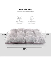 Elle Pet Bed for Cats and Dogs, Tufted Dog Crate Mat, Cushion Pet Beds