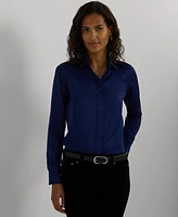 Lauren Ralph Petite Classic-Fit Satin Charmeuse Shirt