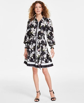 Anne Klein Women's Printed Tiered Shirtdress