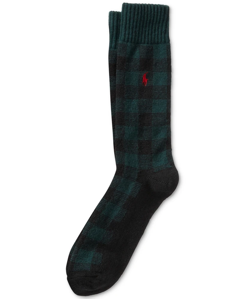 Polo Ralph Lauren Men's Lambswool Buffalo Check Boot Socks