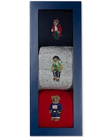 Polo Ralph Lauren Men's 3-Pk. Assorted Polo Bears Crew Socks