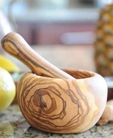 BeldiNest Olive Wood Round Pestle and Mortar