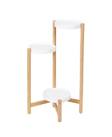 Unho Vertical Multi-tier Plant Stand Bamboo Tall Corner Flower Pot Rack for Balcony Indoor