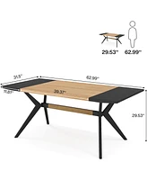 Tribesigns 63 Inch Executive Desk, Large Office Computer Desk with X-Shape Frame