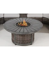 Mondawe 25 H x 52 W Propane Outdoor Fire Pit Table