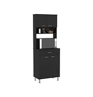 Depot E-Shop Helis 60 Pantry Double Door Cabinet, One Drawer, Four Legs, Three Shelves