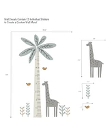 Lambs & Ivy Jungle Adventure Tree with Giraffe Wall Decal Kids Growth Chart